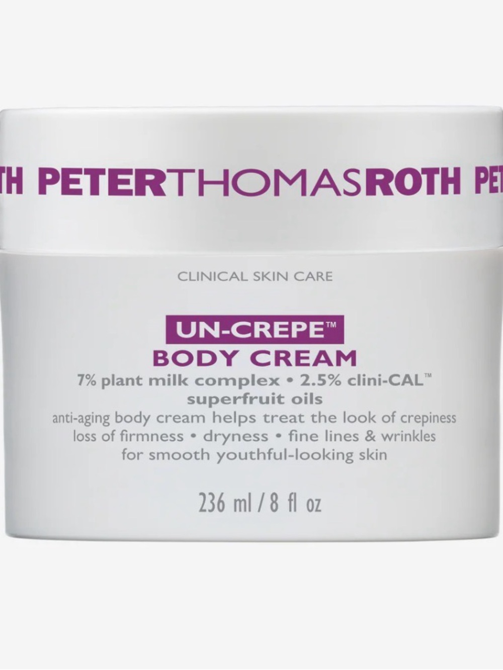 Peter Thomas Roth White Jar with Purple Text Body Cream